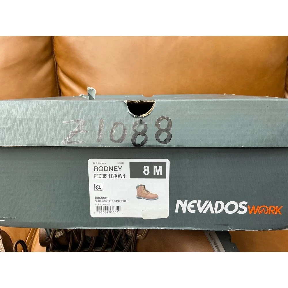 Nevados Rodney Work Boots Mens 8M Reddish Brown New Rugged Utility Lace Up
